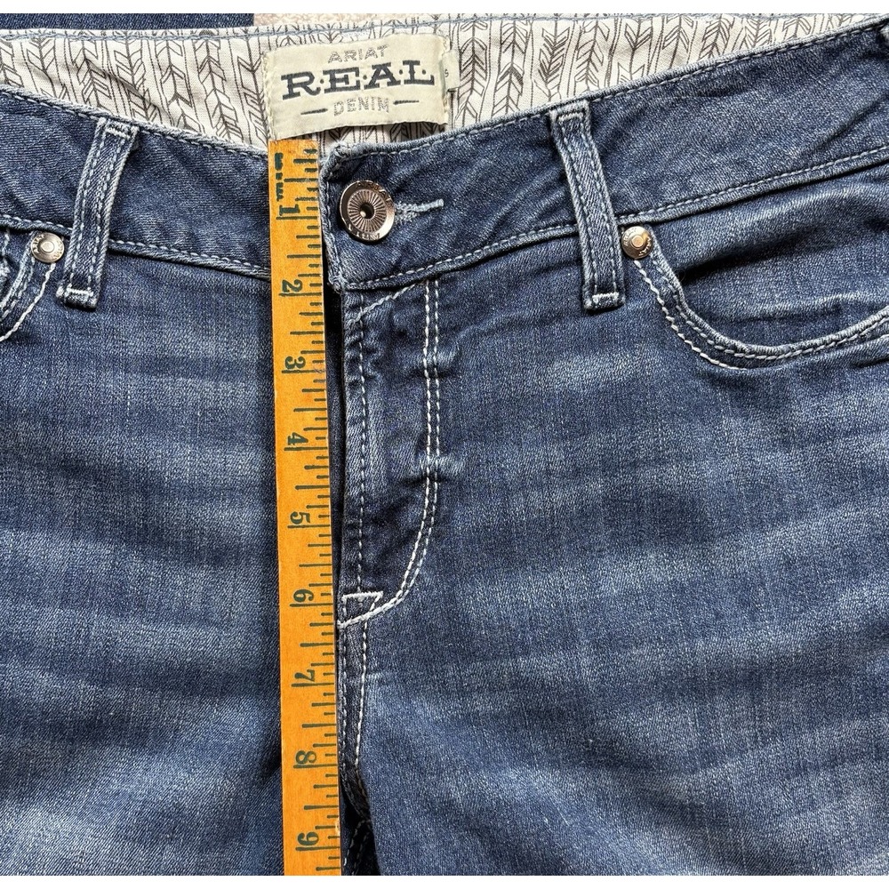 Ariat Women's Real Arrow MR Bootcut Jeans 31 S Mid Rise Stretch Blue Denim -2245 - Picture 6 of 9